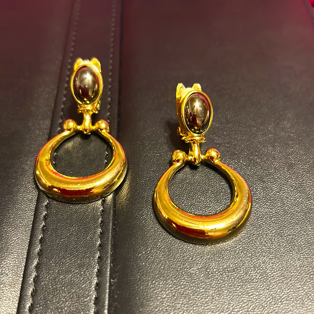 Paolo Gucci Vintage High-Fashion Horsebit Clip-On Earrings